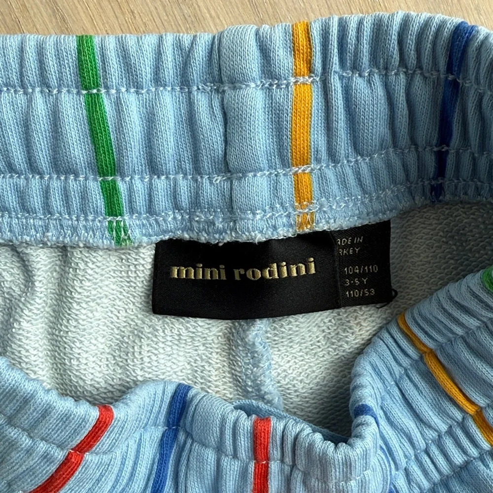 Mini Rodini Light Blue Rainbow Stripe Sweatshirt & Joggers Set